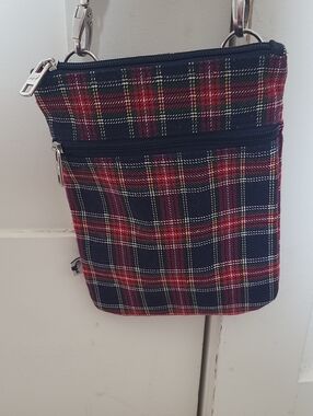 Sloane Ranger Navy & Red Plaid Crossbody Bag